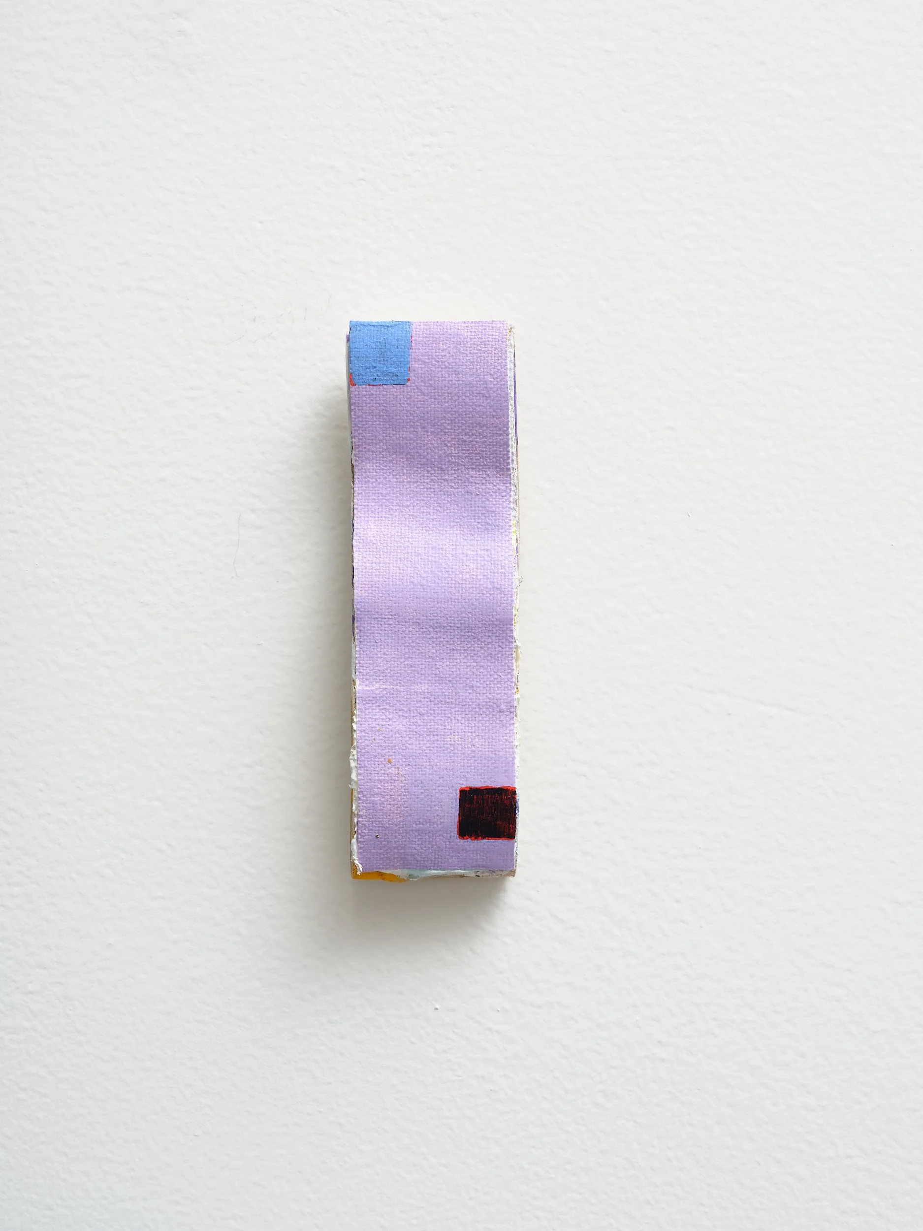   No title   2025 acrylic on canvas and card 130 x 35mm 