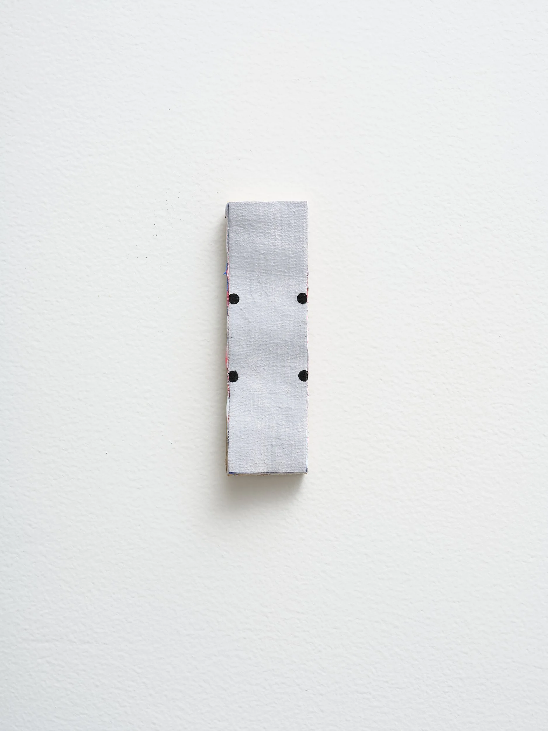   No title   2025 acrylic on canvas and card 130 x 35mm 
