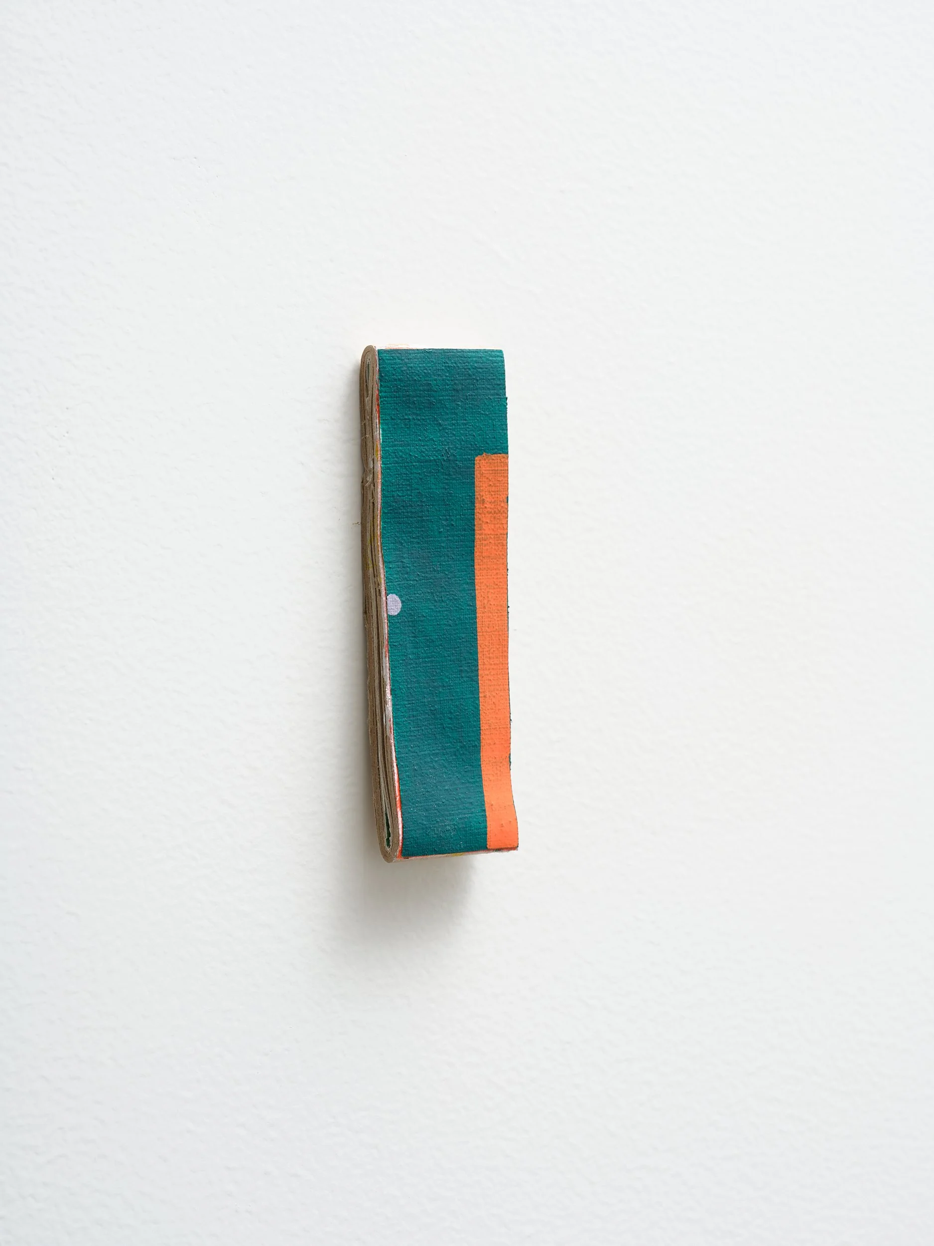   No title   2026 acrylic on canvas and card 130 x 35mm 
