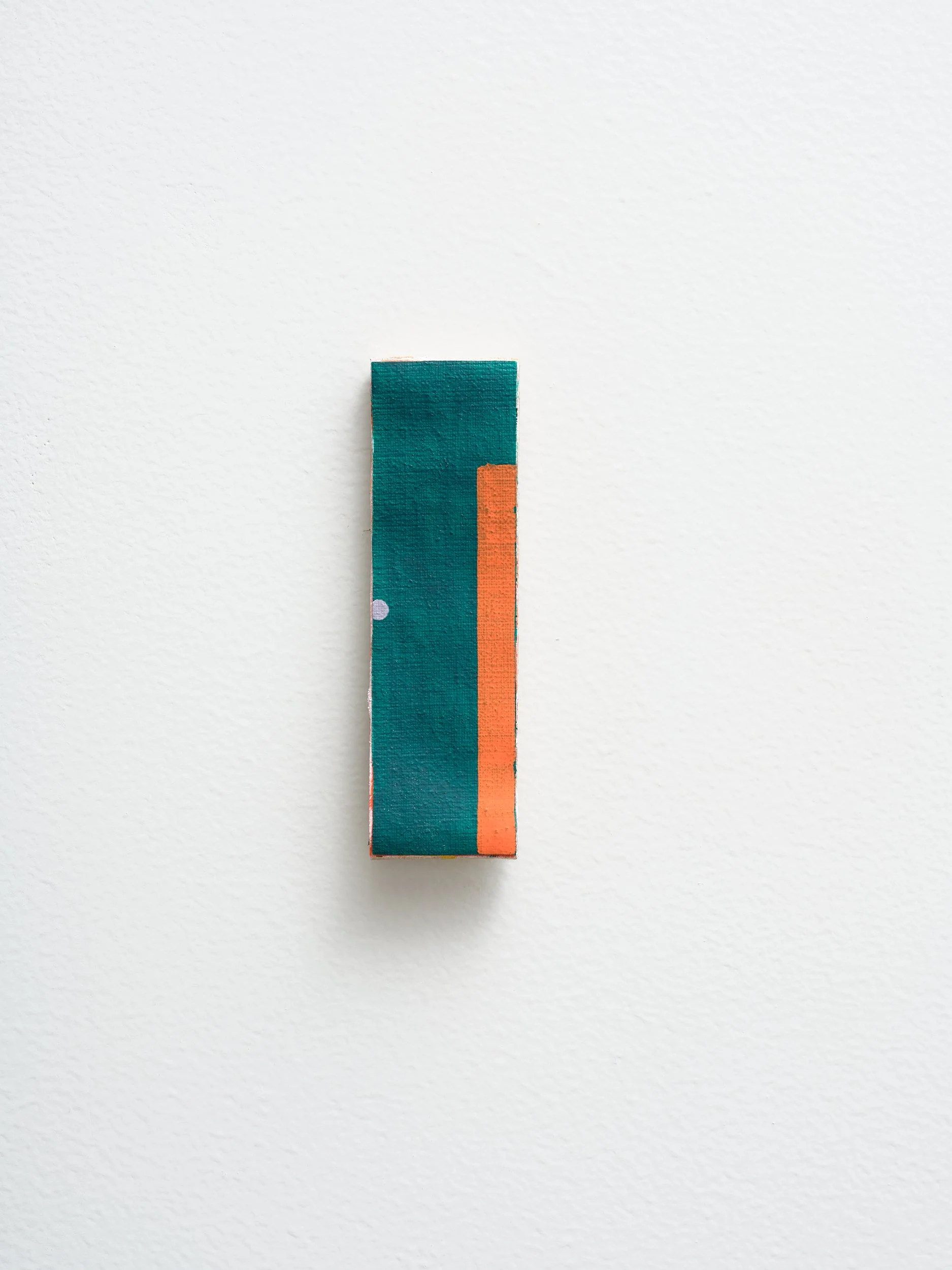   No title   2026 acrylic on canvas and card 130 x 35mm 