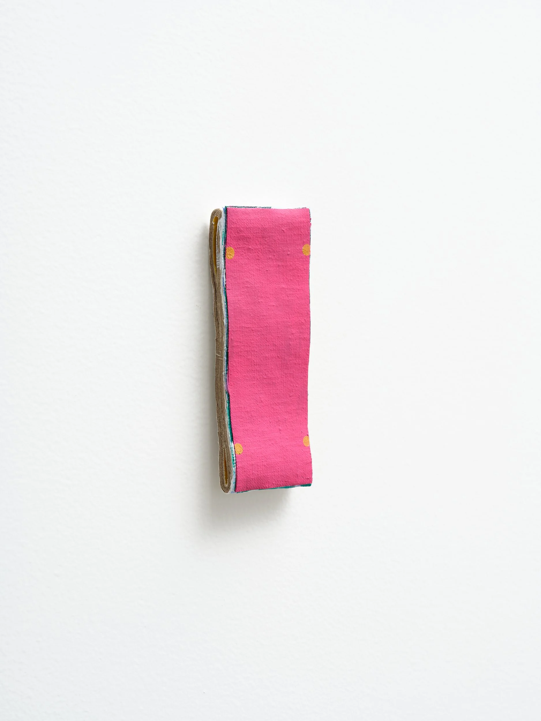   No title  2026 acrylic on canvas and card 130 x 50mm 