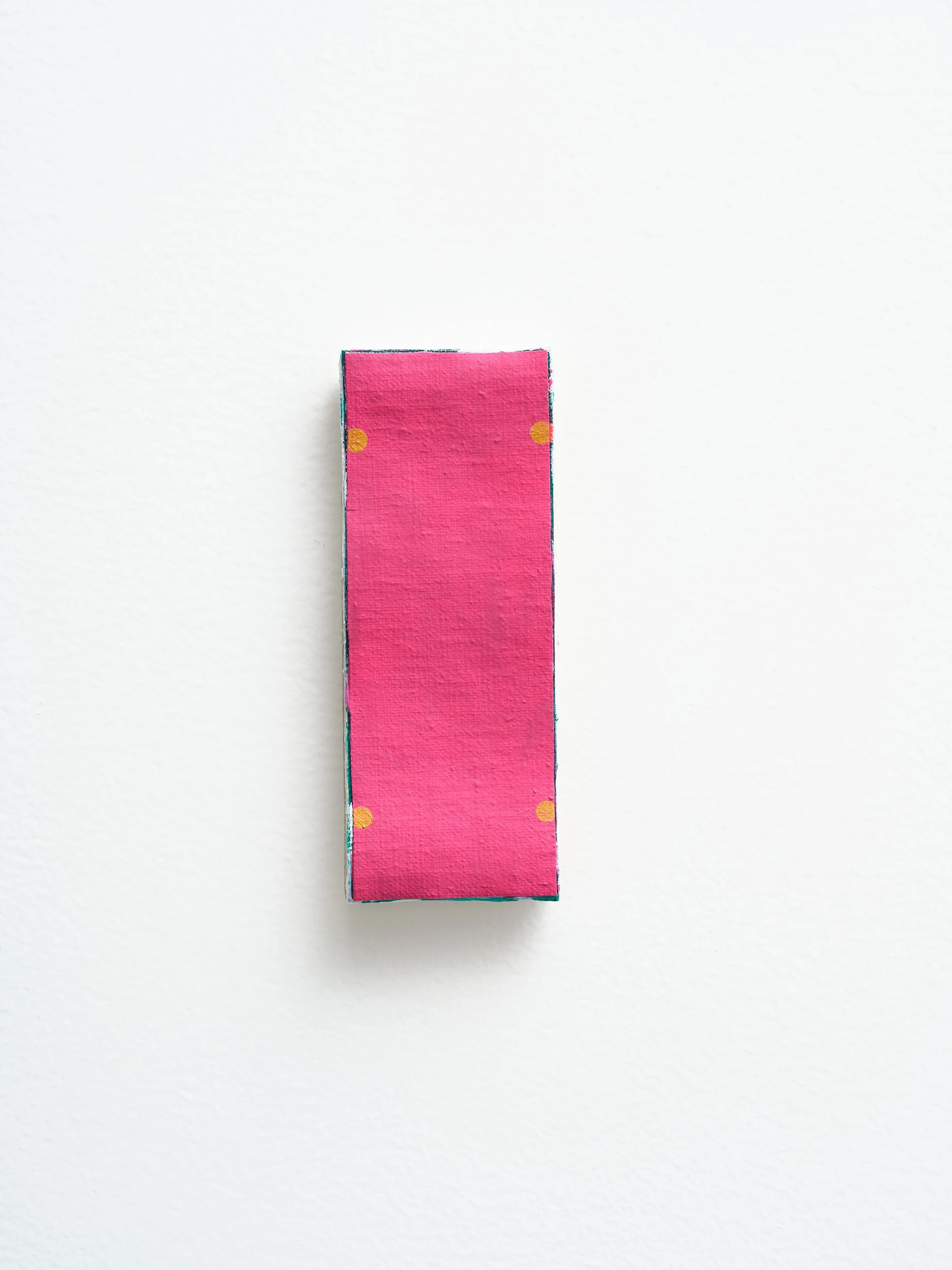   No title  2026 acrylic on canvas and card 130 x 50mm 