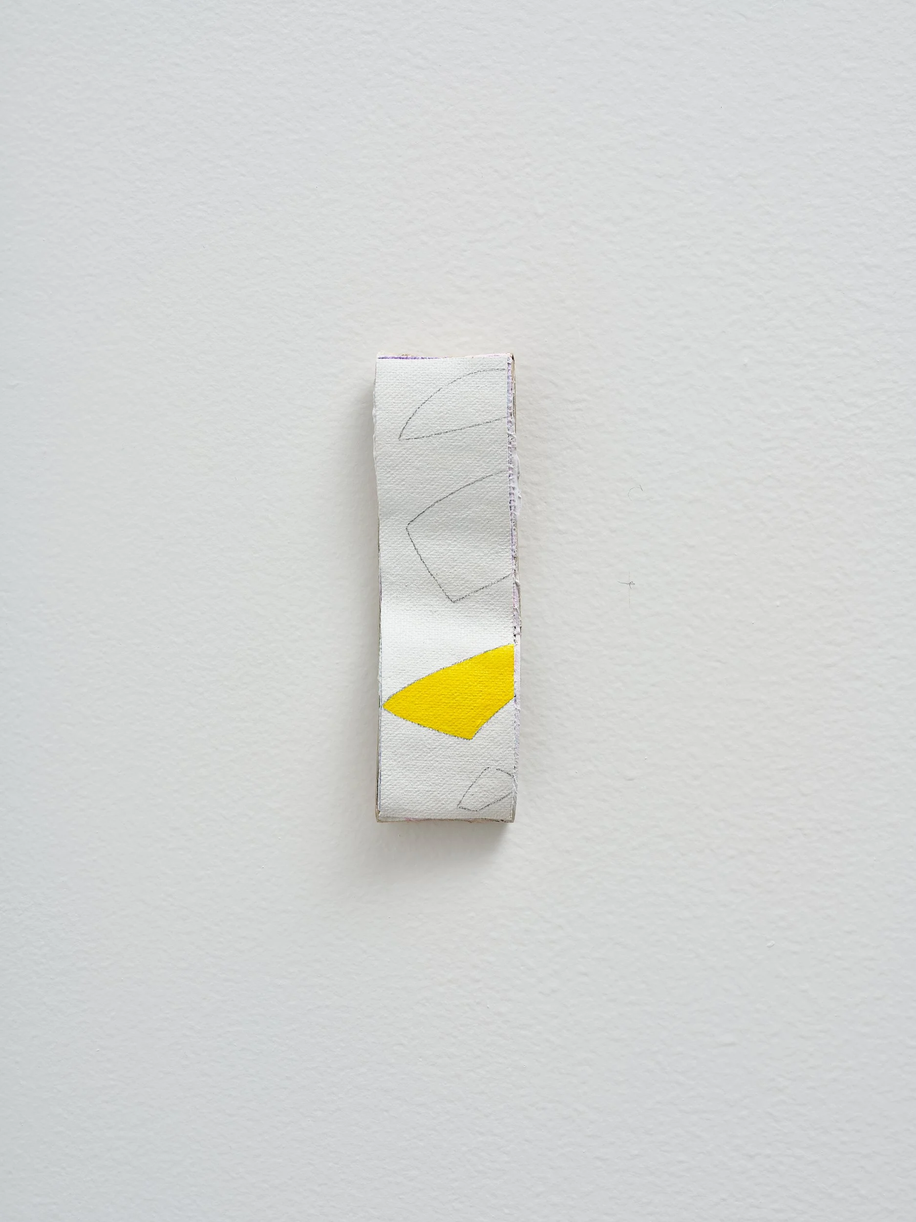   No title  2025 acrylic on canvas and card 130 x 50mm 