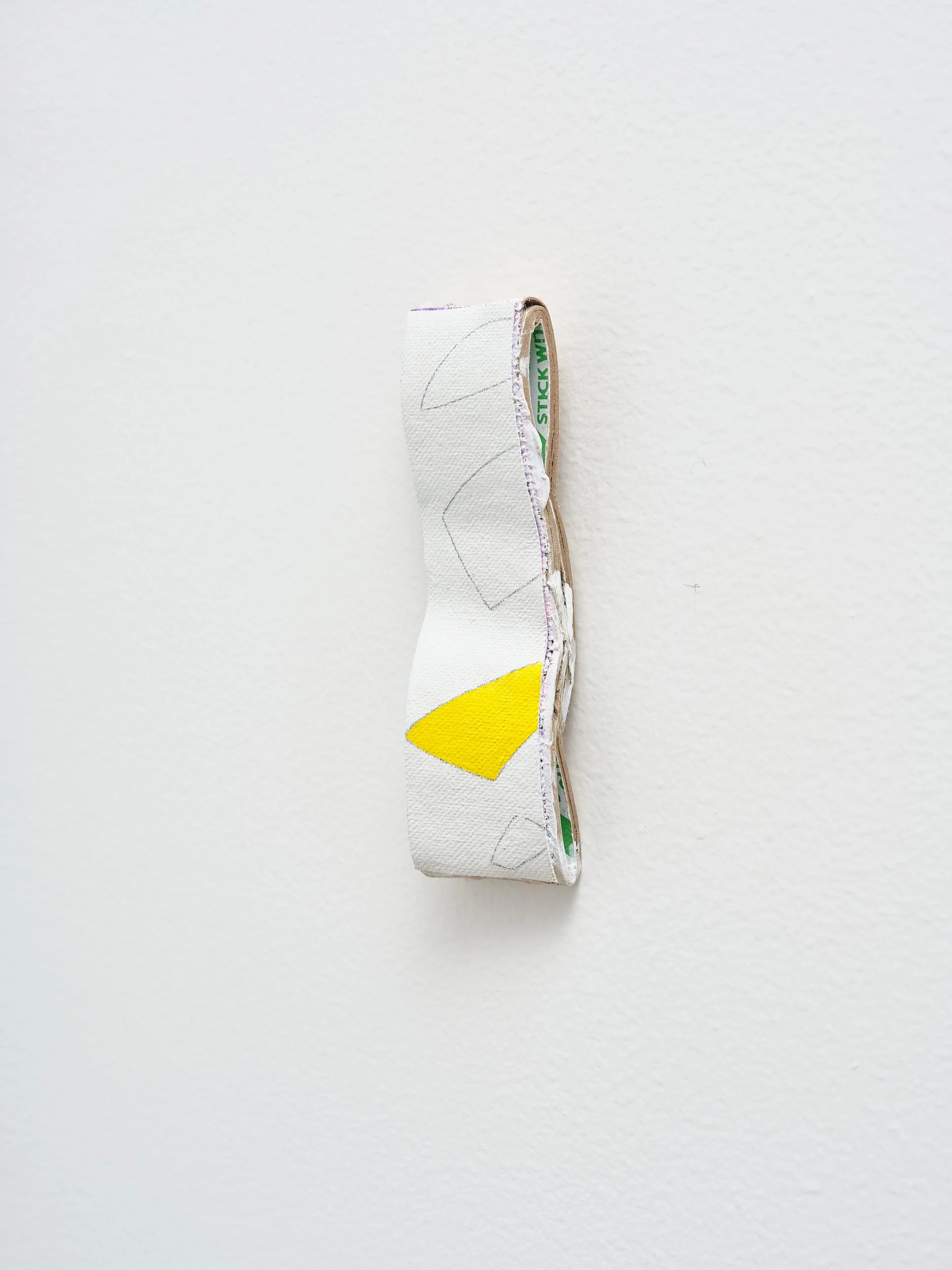   No title  2025 acrylic on canvas and card 130 x 50mm 