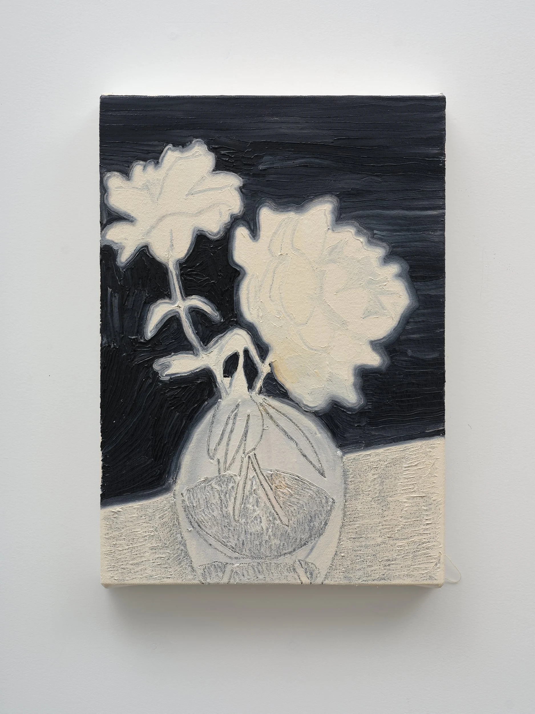   Les Beiges  2024 oil, graphite on canvas 420 x 297mm 