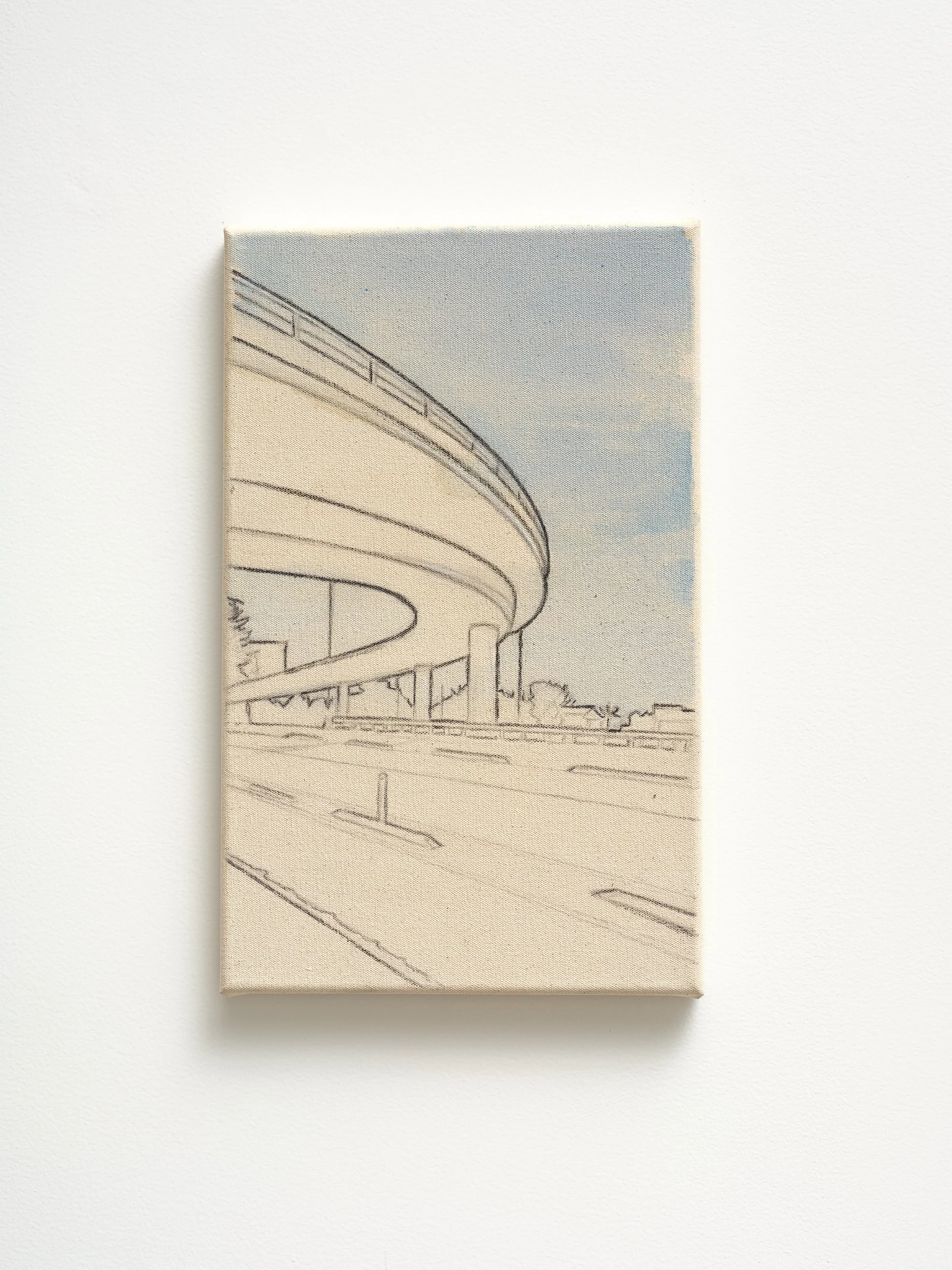   Dominion Road  2026 casein and pastel on canvas 405 x 255mm 