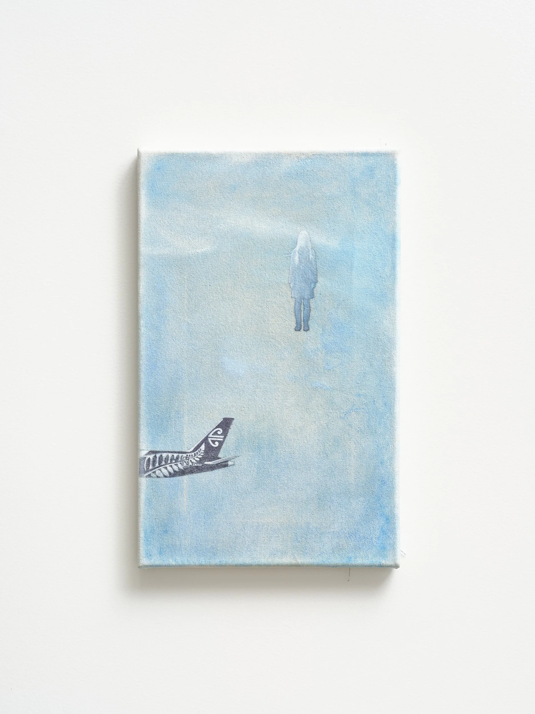   Fear of Flying  2026 casein, pastel and oil on canvas 405 x 255mm 
