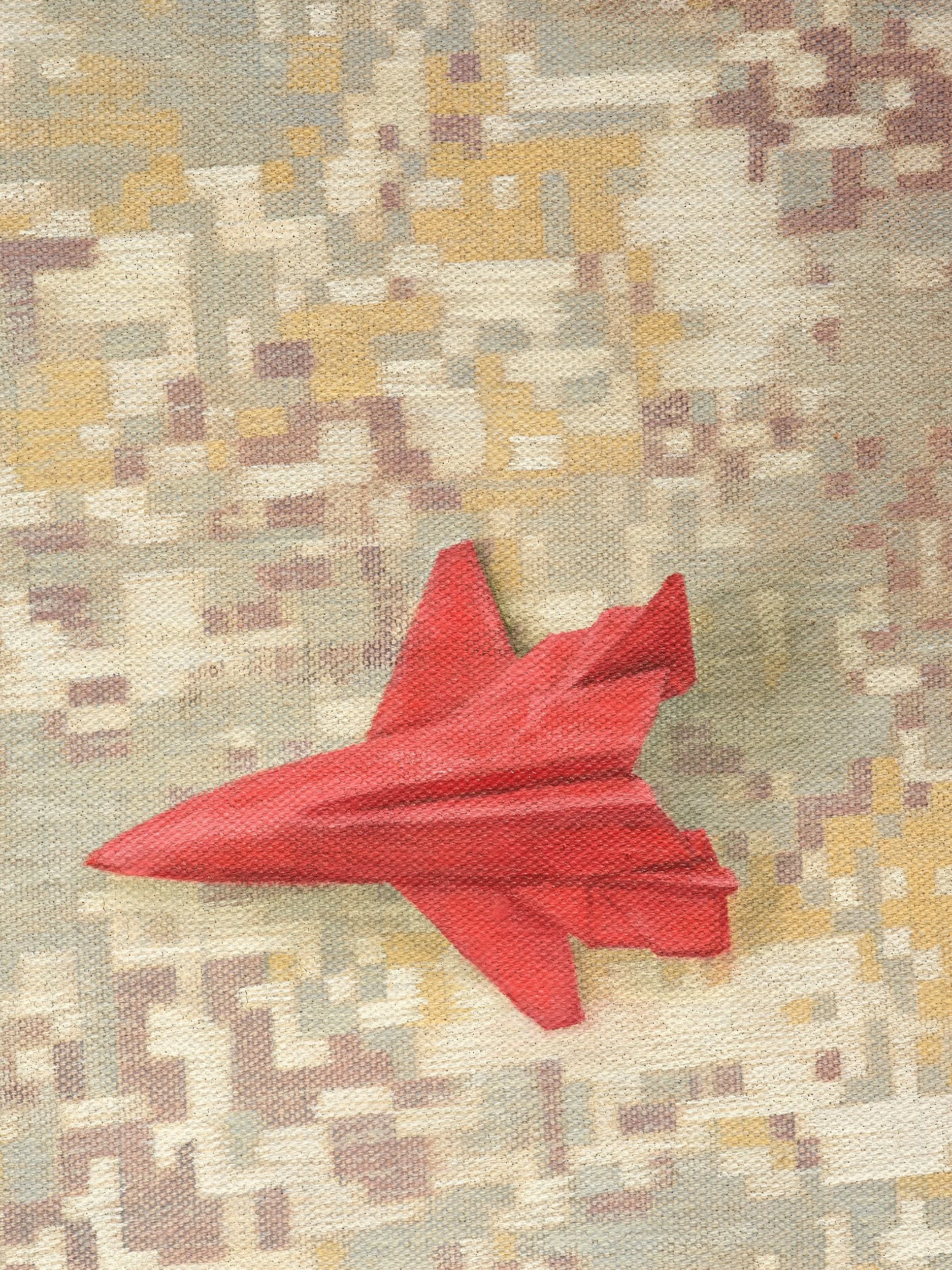   Polly Propaganda  (detail) 2026 casein and oil on canvas 405 x 255mm 