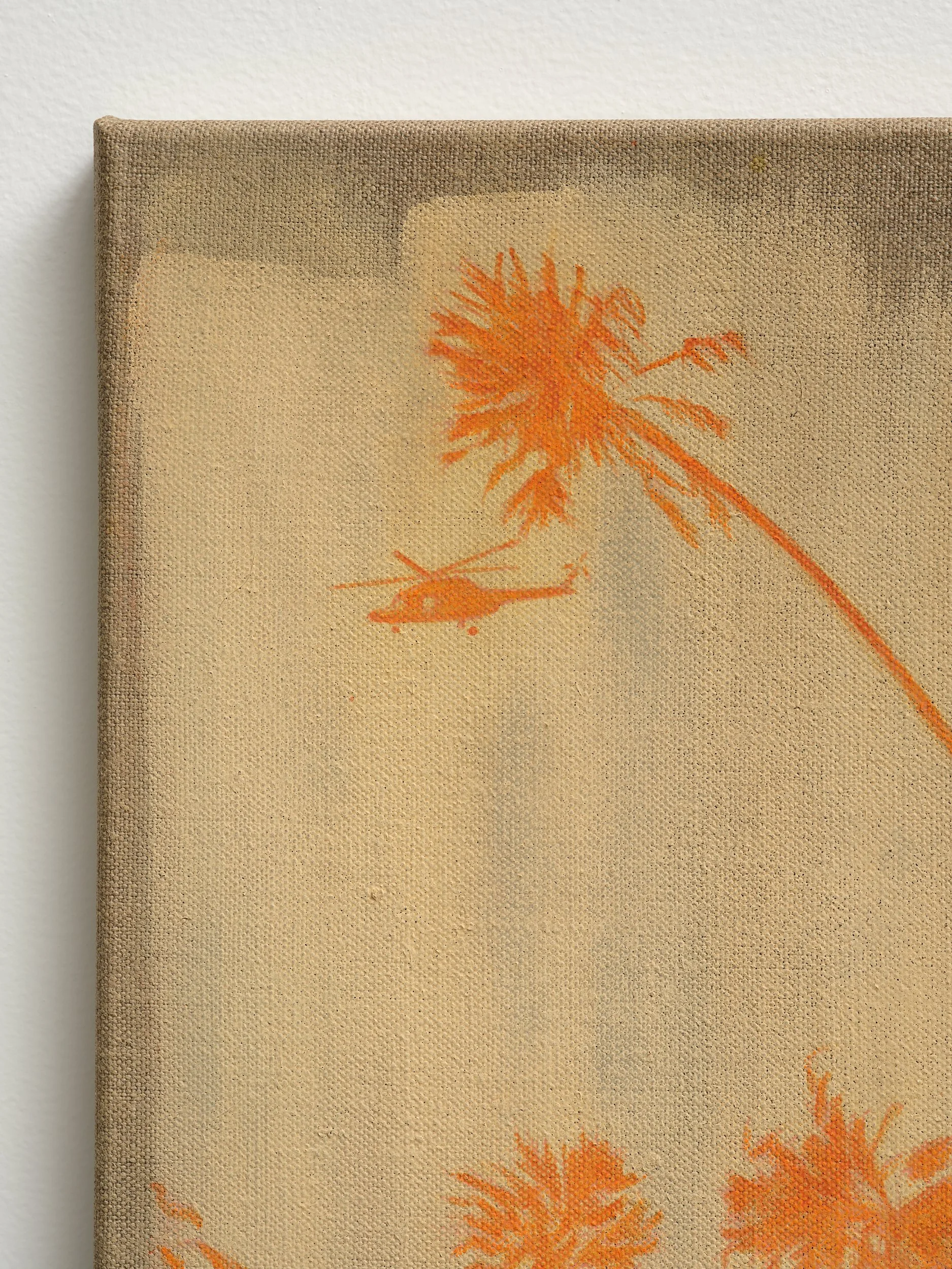   View Road  (detail) 2026 casein on linen 405 x 255mm 