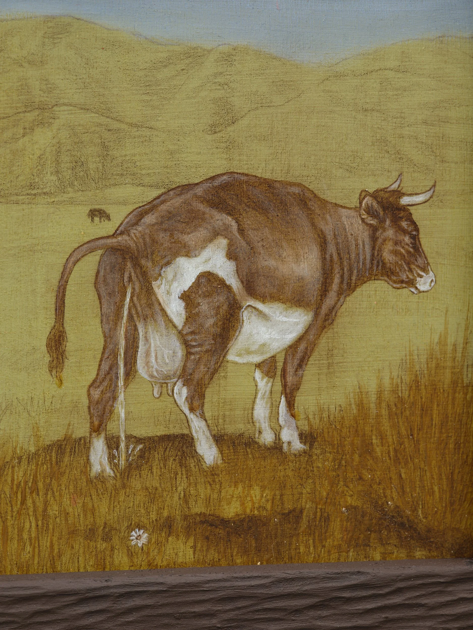   Pastoral  (detail) 2026 oil and coloured pencil on panel 365 x 700mm 