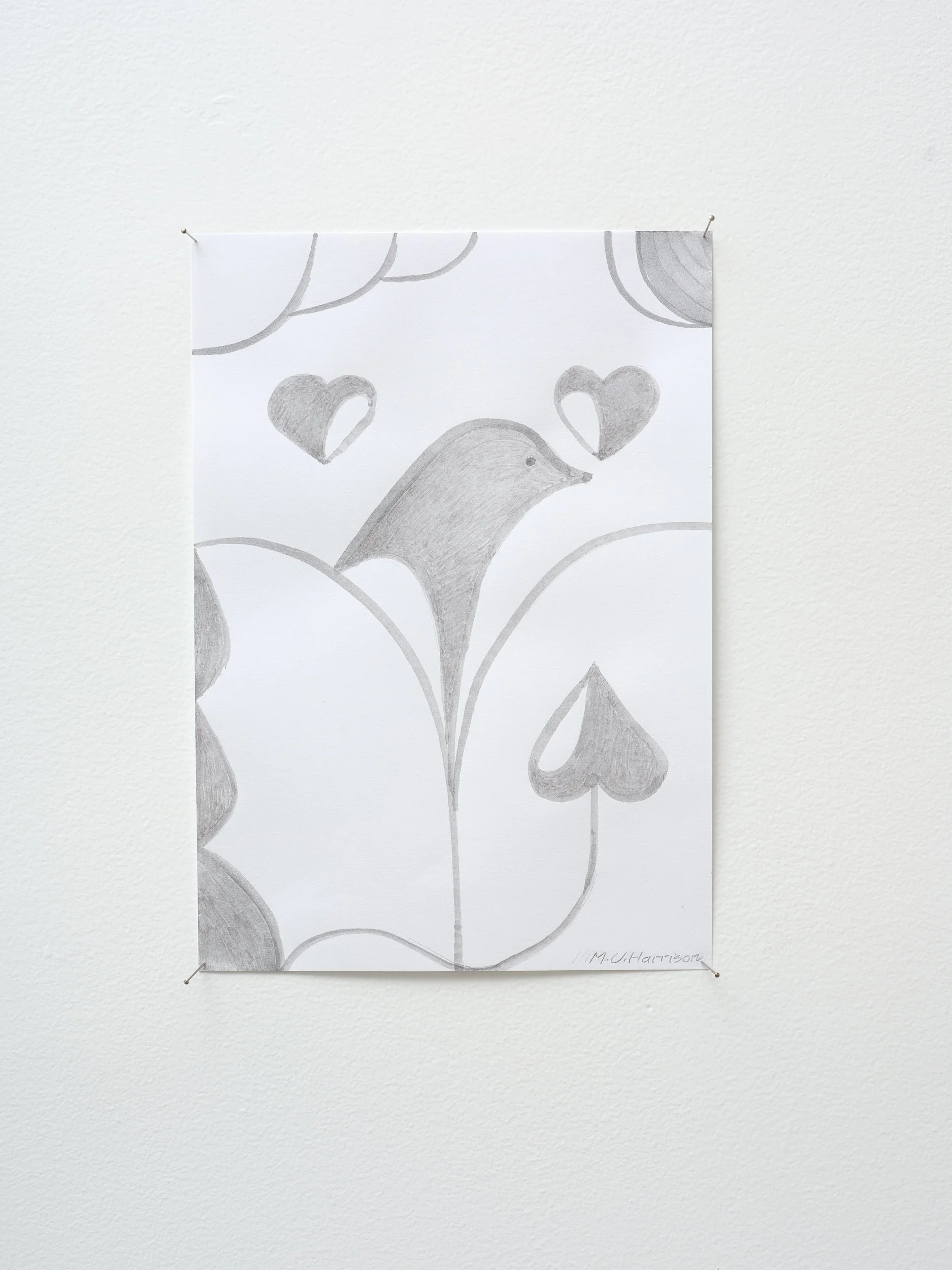   Between the Leaves  2026 acrylic on paper 297 x 210mm 