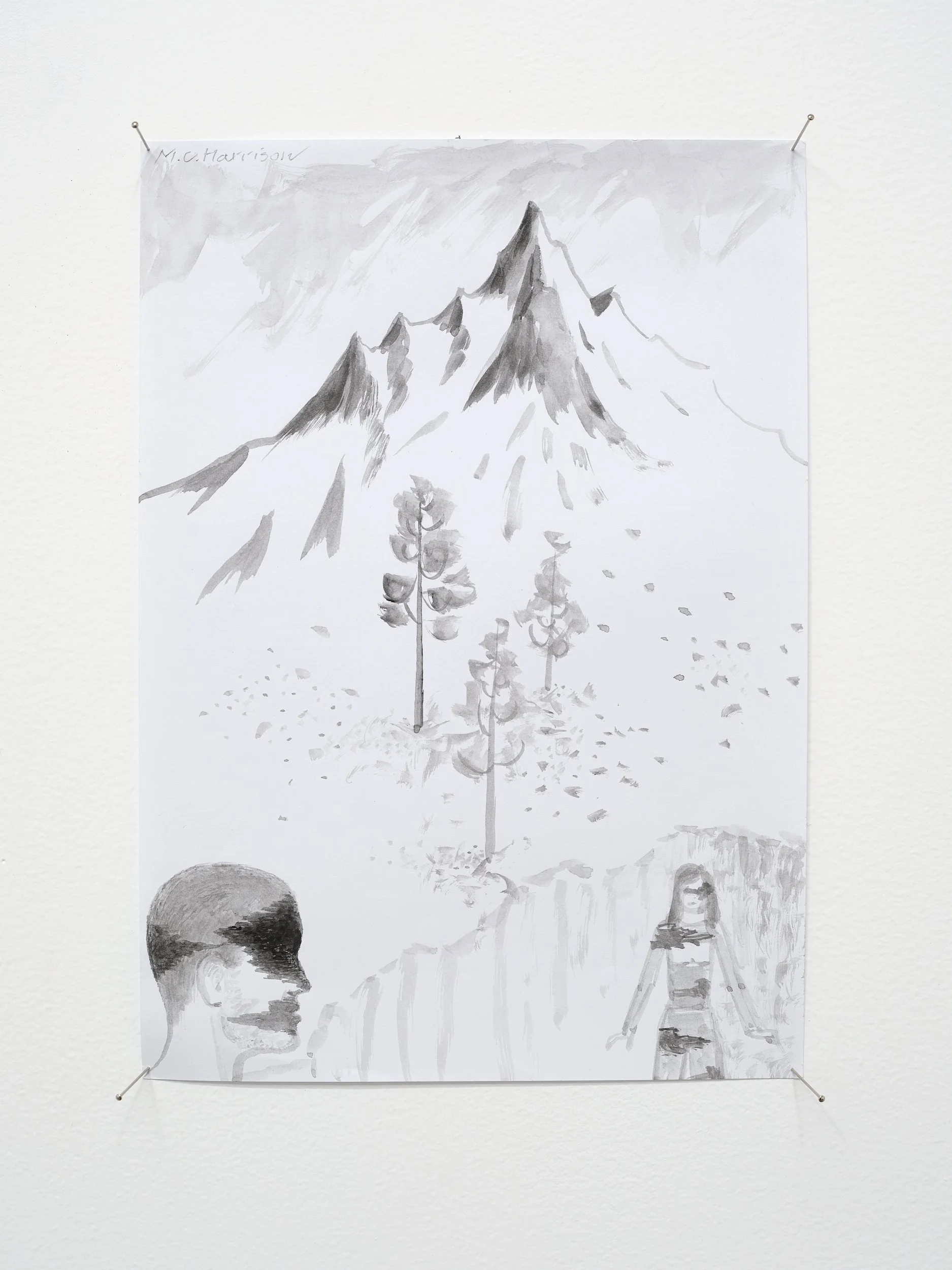   Peak to Abyss  2013-2026 acrylic on paper 297 x 210mm 