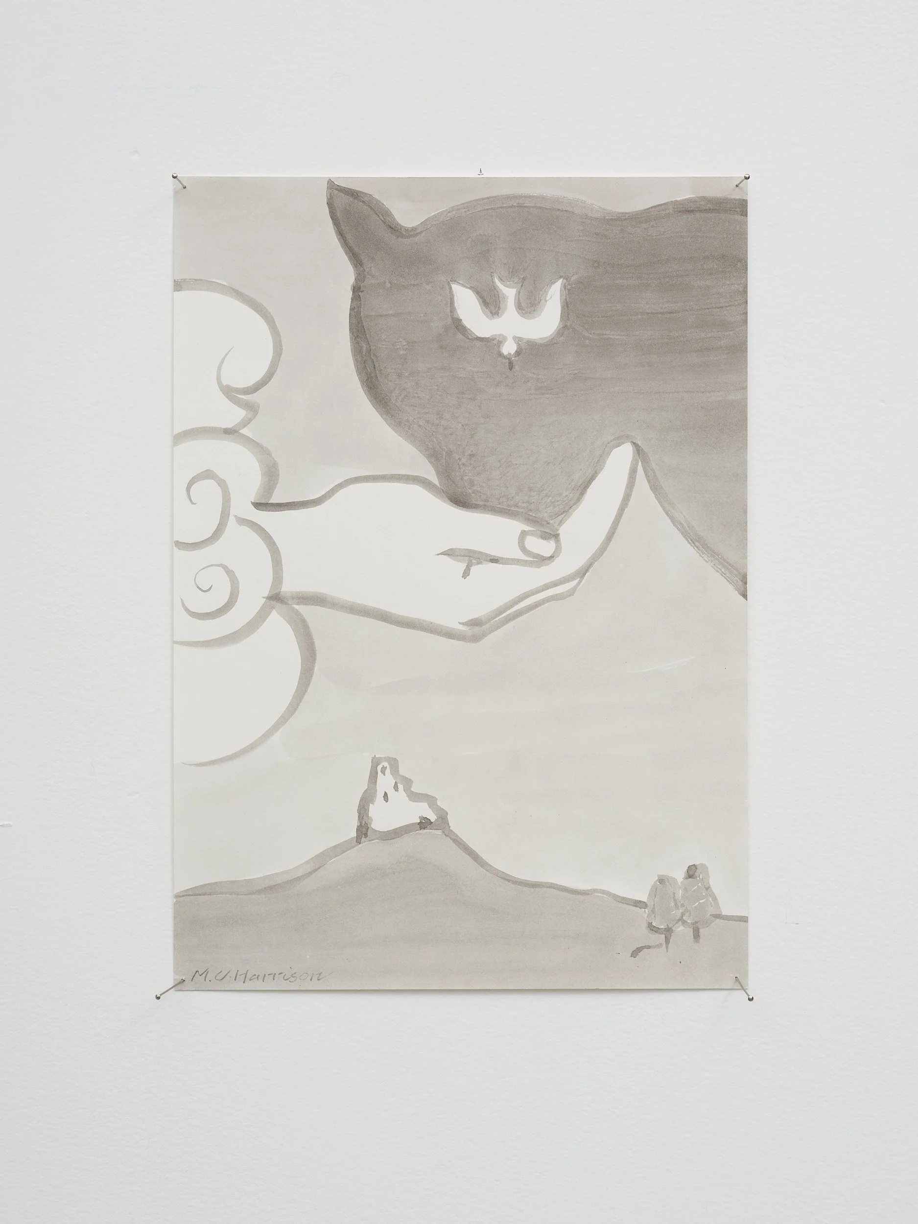   Hand to Mouth  2001-2026 acrylic on paper 297 x 210mm 