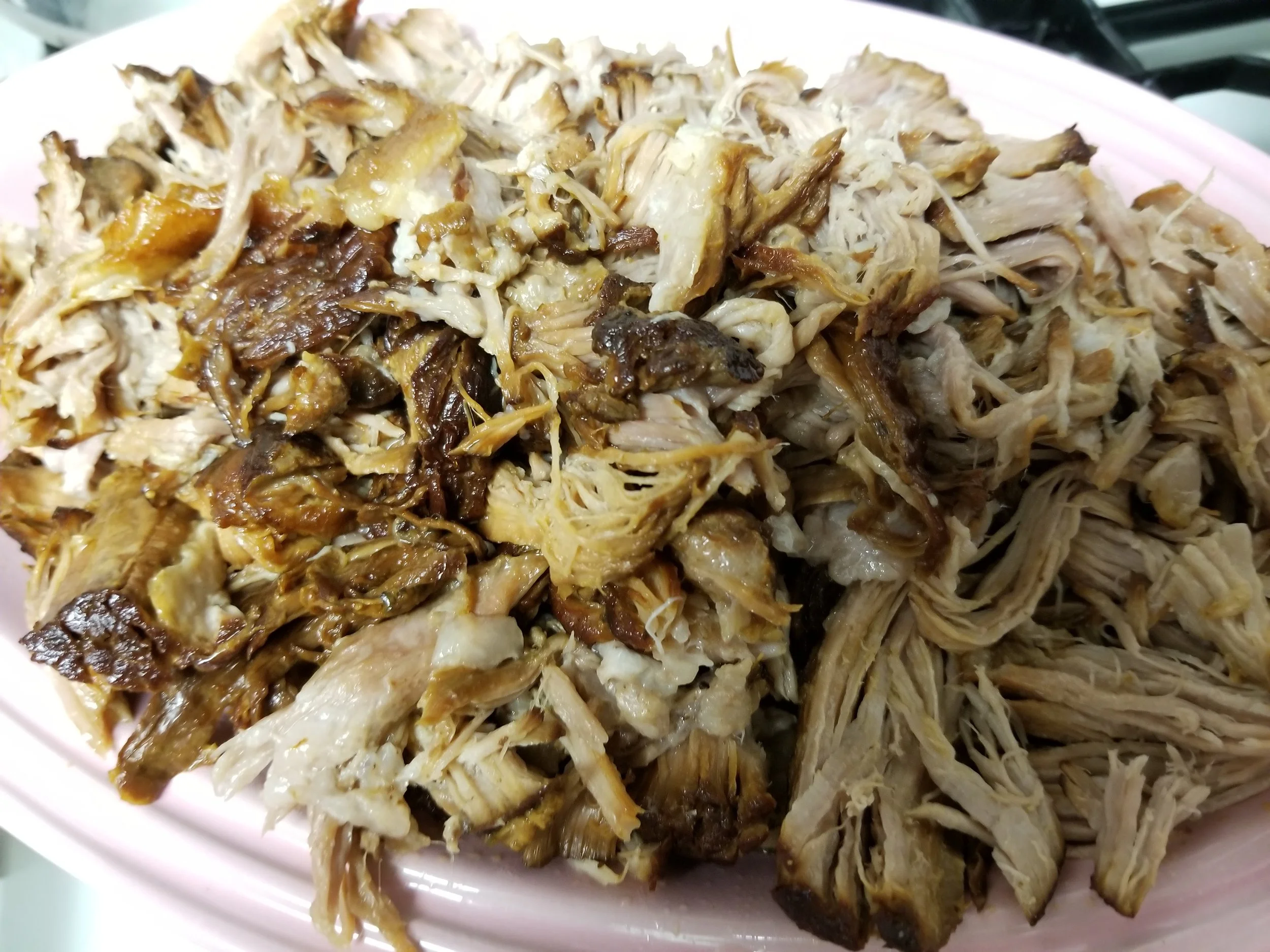 Pork all pulled and ready to go.