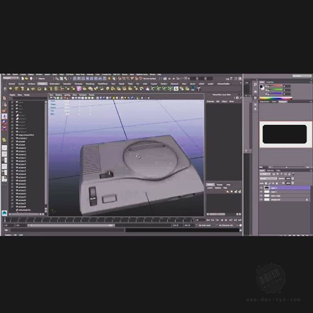 I was going through some old videos and found this time-lapse of me modeling a Sega Genesis (Mega Drive).
Sloppy Guerilla prop making at its best. I used any techniques that were fast and textured with just one planar map.
STILL overkill considering how it was used in the final image...
#sega #environmentart #cgart