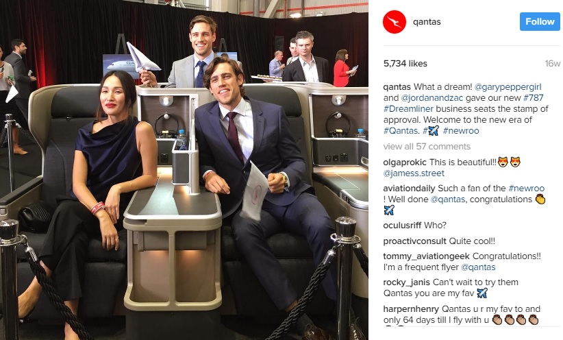 Nicole Warne, who has 1.7 million Instagram followers, models for Qantas. Image credit - Qantas IG