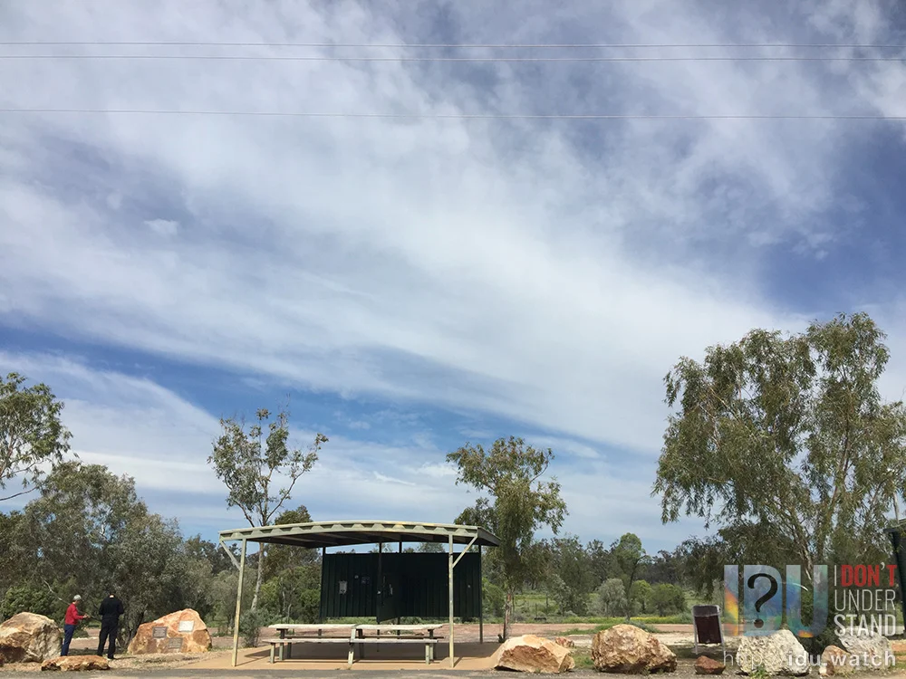 Filming at the site of Lightning Ridge's naming -- this is (supposedly) where the lightning struck the sheep, shepherd and dog.
