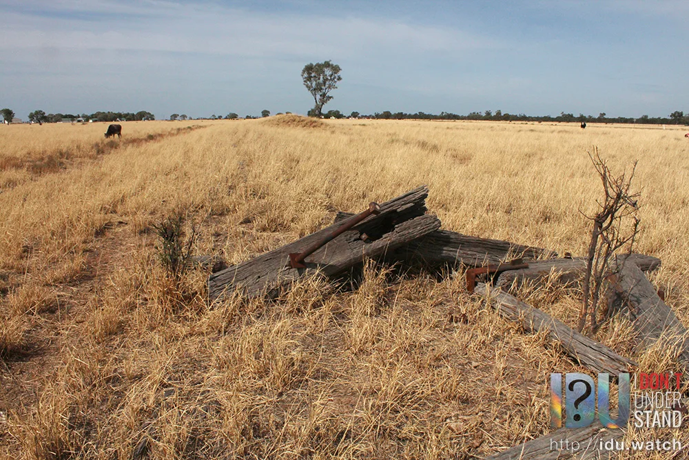 The remains of the buffer at the end of the Pokataroo/Collarenebri railway line.