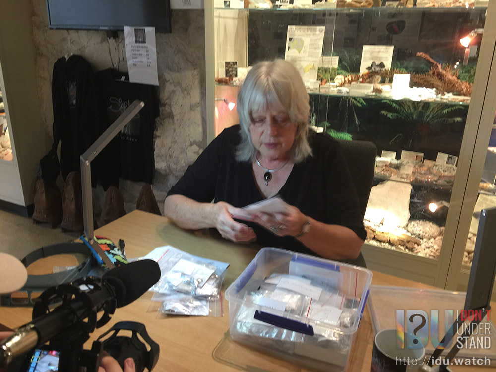 Demonstrating the catalogue listing the items in the box.