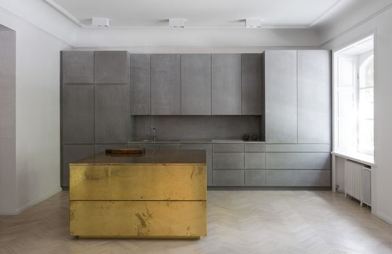 LEIBAL'S BRASS KITCHEN ISLAND