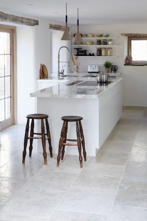 MANDARIN STONE FLOOR TILES - BLENHEIM GREY BRISHED LIMESTONE