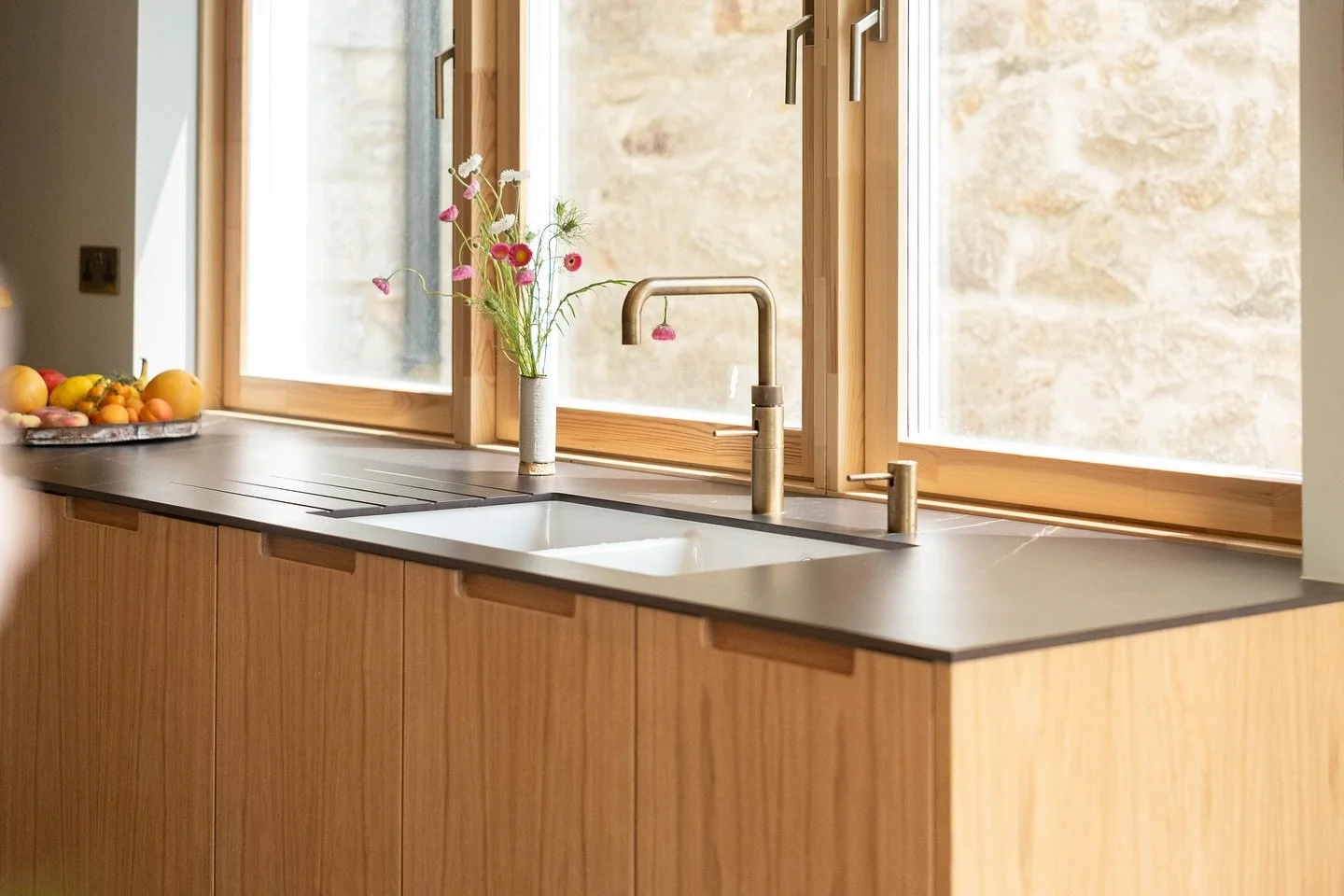 A few more photos of this stunning kitchen in a beautifully renovated townhouse at the top of Penzance. 

This kitchen has it all. Large amounts of storage including drawer pull outs, spice pull outs, hidden bin &amp; floor to ceiling units. Some bea