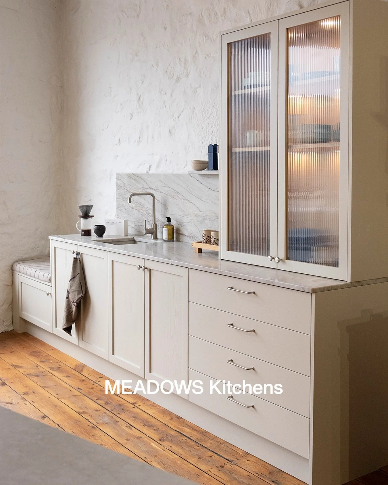 MEADOWS Kitchens. 

Every single kitchen is made to order - designed collaboratively with you or completely by our team. From classic shaker doors to more contemporary options, each piece carries our distinct style, crafted in the UK from solid oak, 