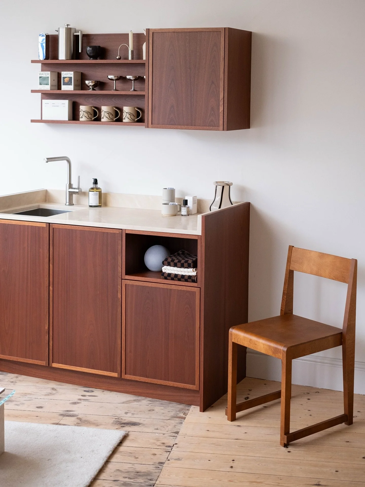 Our Skinny Shaker has been one of our most popular designs this year. It can be crafted in a variety of timbers, including solid oak, walnut, ash, and as on display in our studio, Sapele.

Sapele is a premium African hardwood known for its rich, warm