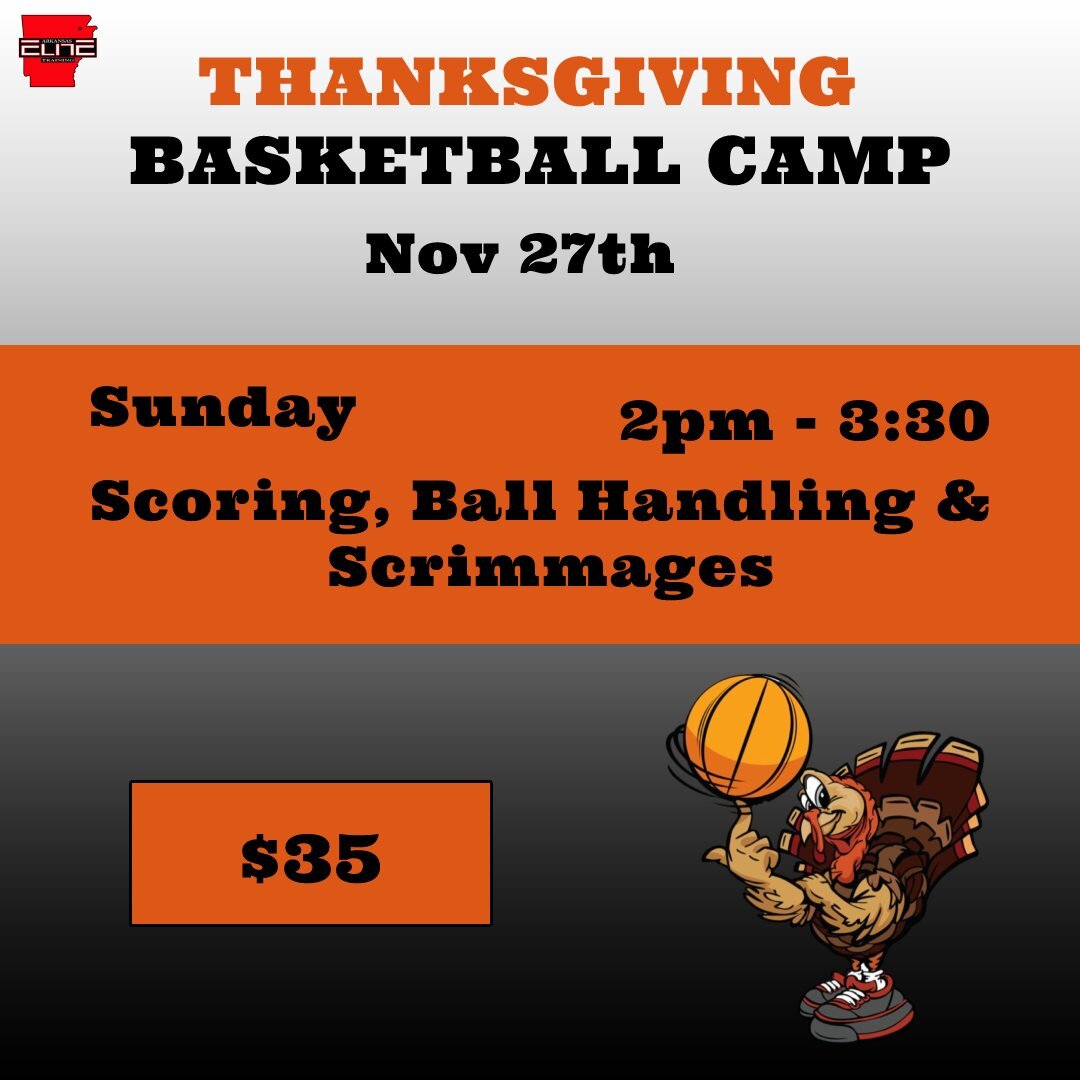 Get off the couch and back into the gym after Thanksgiving with Elite. Our basketball camp is for students who want to get extra reps in before the break is over. We will focus on ball handling, scoring and game speed drills. 

Register Here: https:/