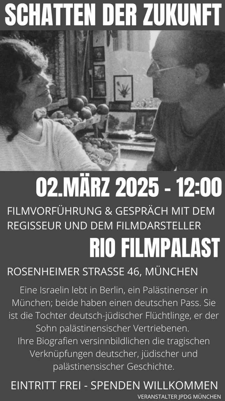 Die JPDG feiert 40-jähriges Bestehen! Einladung zur Vorführung von "Schatten der Zukunft” - 02.03.25, 12:00 Uhr, Rio Palast München