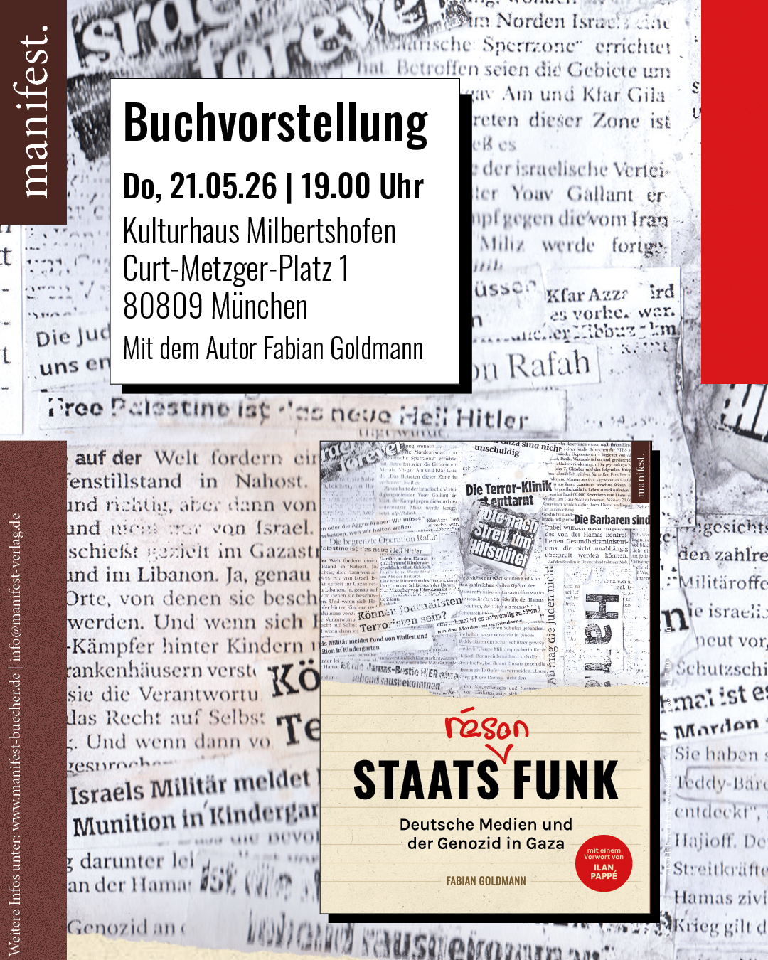 Buchvorstellung "Staats(räson)funk" von und mit Fabian Goldmann, 21.05.26 München