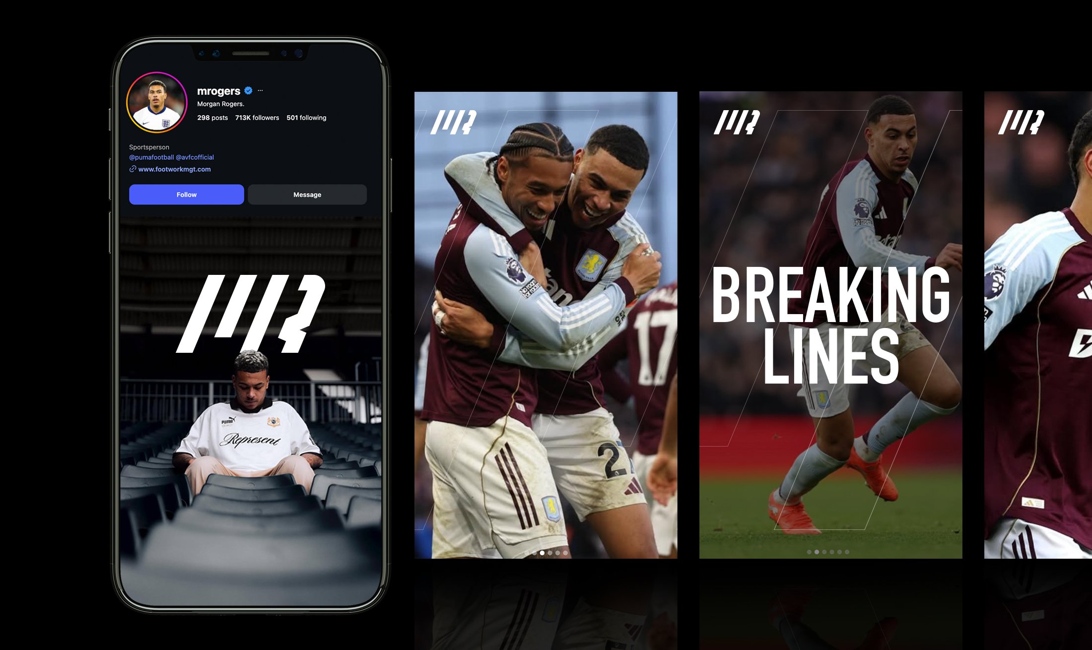‘Breaking Lines’ embodies Morgan’s forward-thinking style on the pitch and his determination to pursue opportunities without limits off the pitch.