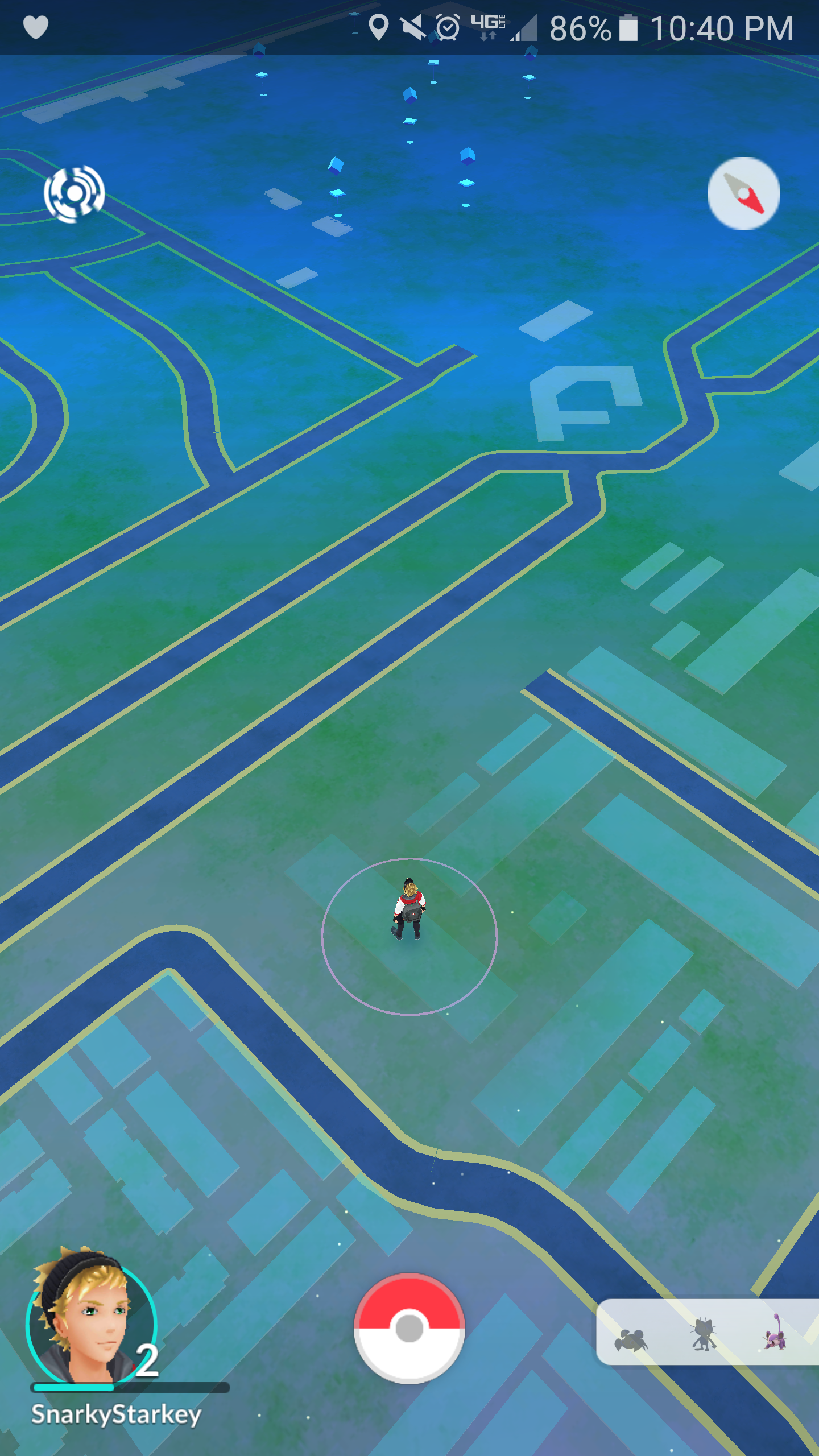 View from my apartment at launch featuring the Pokestops at Green Acres Cemetery.