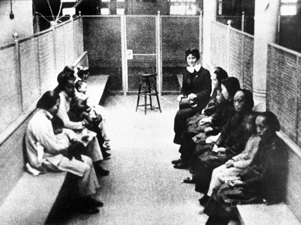 When immigrants were detained at Angel Island, in the San Francisco Bay, they wrote poetry on the walls. PHOTOGRAPH BY AP.