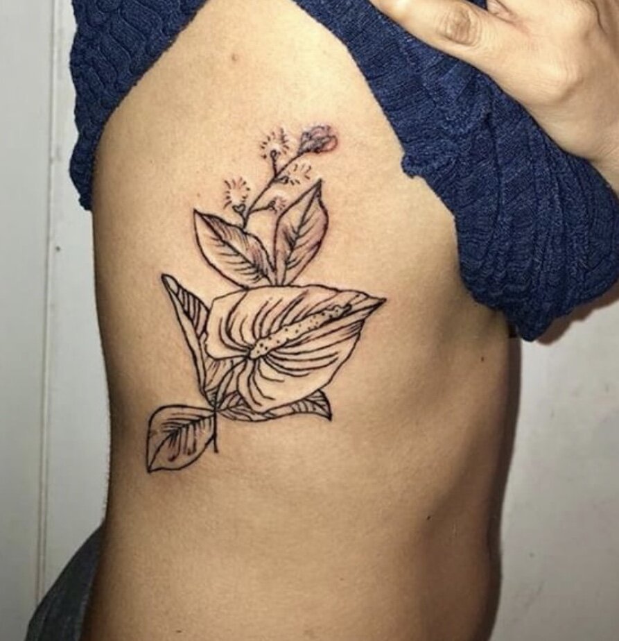 SCARMA Tattoo - ANTHURIUM 🏵️ flower design Katka Bazovská #anthurium # flower #flowertattoo #anthuriumflower #tattooart #tattooinspiration  #tattooartist #ink #art #darkart #tattoing #blacktattoo #modernart  #tattoodesign #tattooideas #txttoo ...