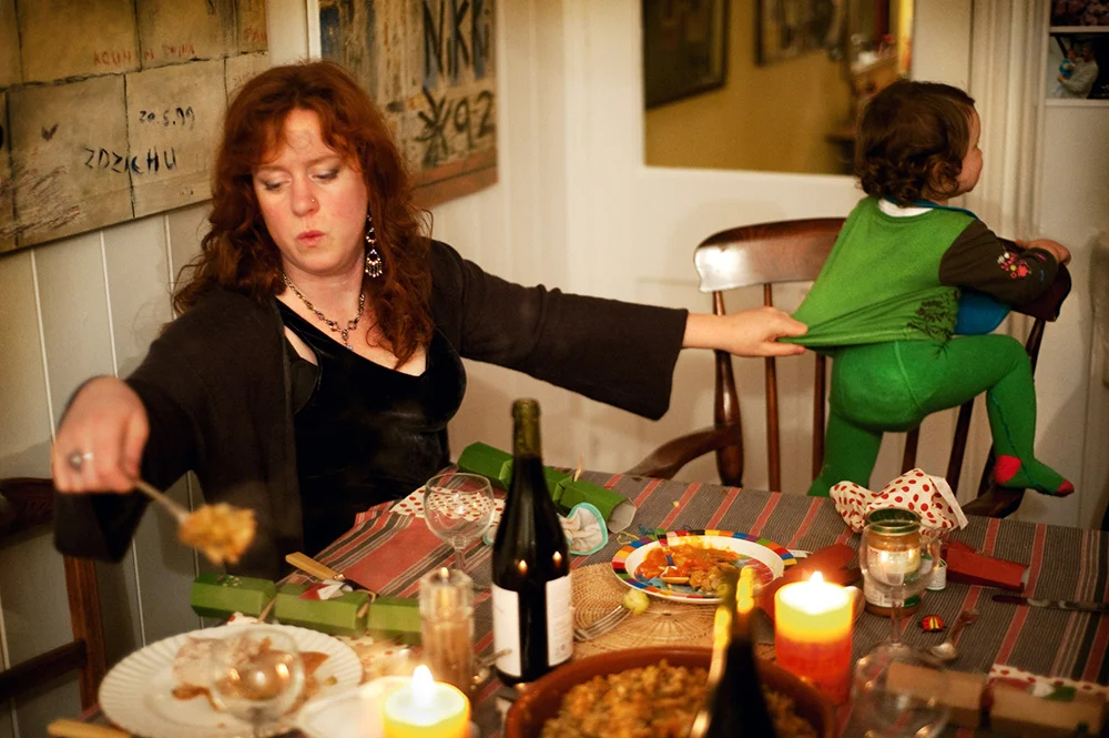 Hannah and Lizzie Rose, Christmas Dinner. From the book Momma Love.
