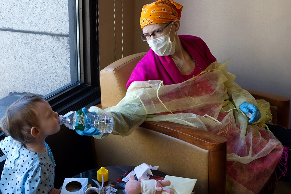 Diana and Lily, at the Hospital. From the book Momma Love.