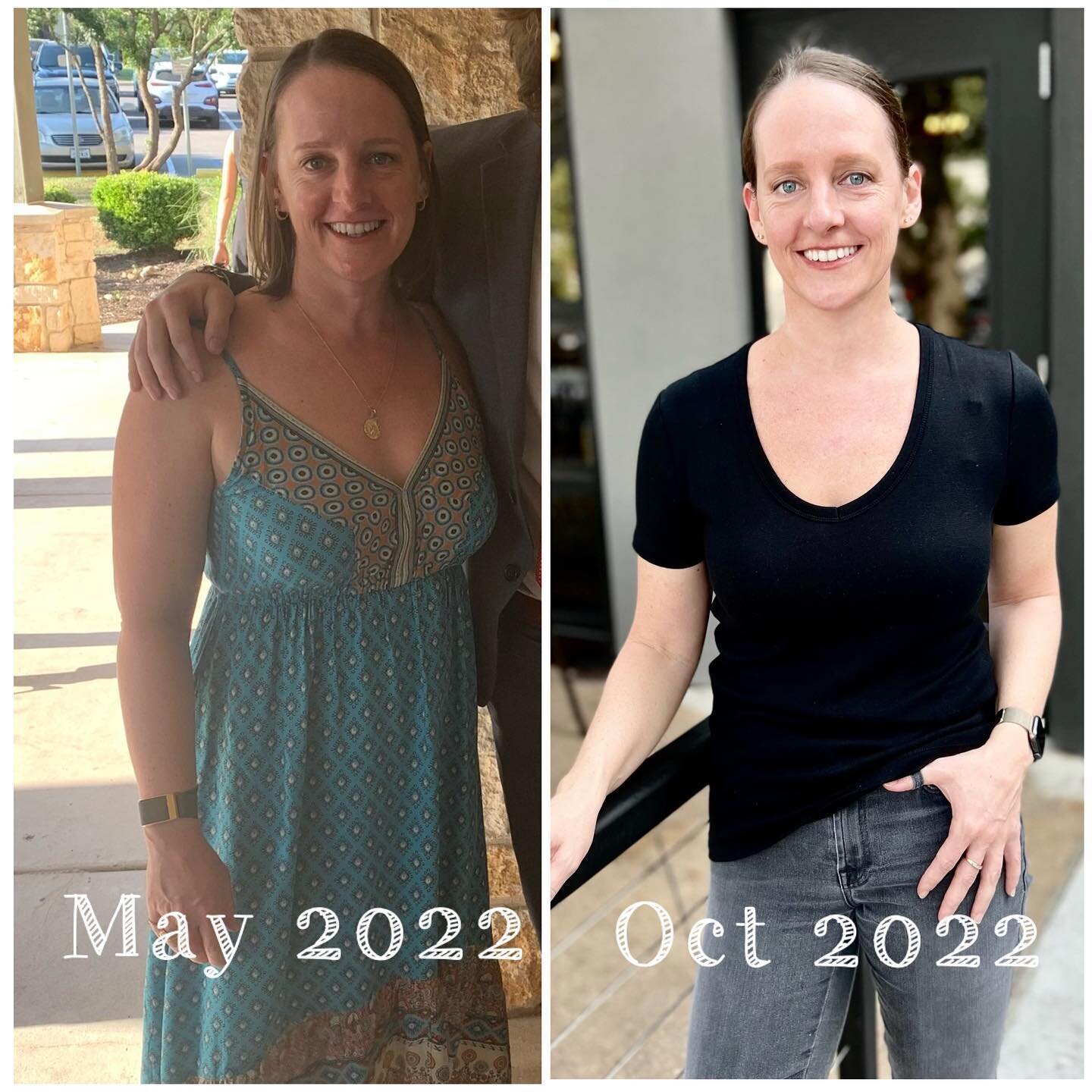 Wow, fantastic transformation from my client @pegleg02 . She used a three-pronged approach of strength training, Pilates, and a healthcare professional to accomplish this and, in her words, &ldquo;help me get back to the body that matches what I feel