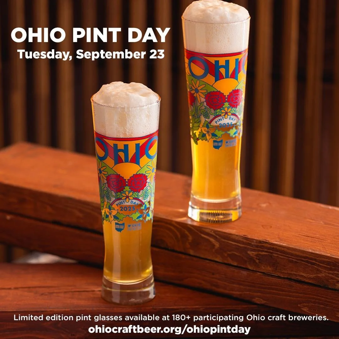 Celebrate Ohio Pint Day on Tuesday, Sept. 23! We&rsquo;ll have the limited-edition glassware ready for you on your next visit. Don&rsquo;t miss your chance to add this year&rsquo;s design to your collection!