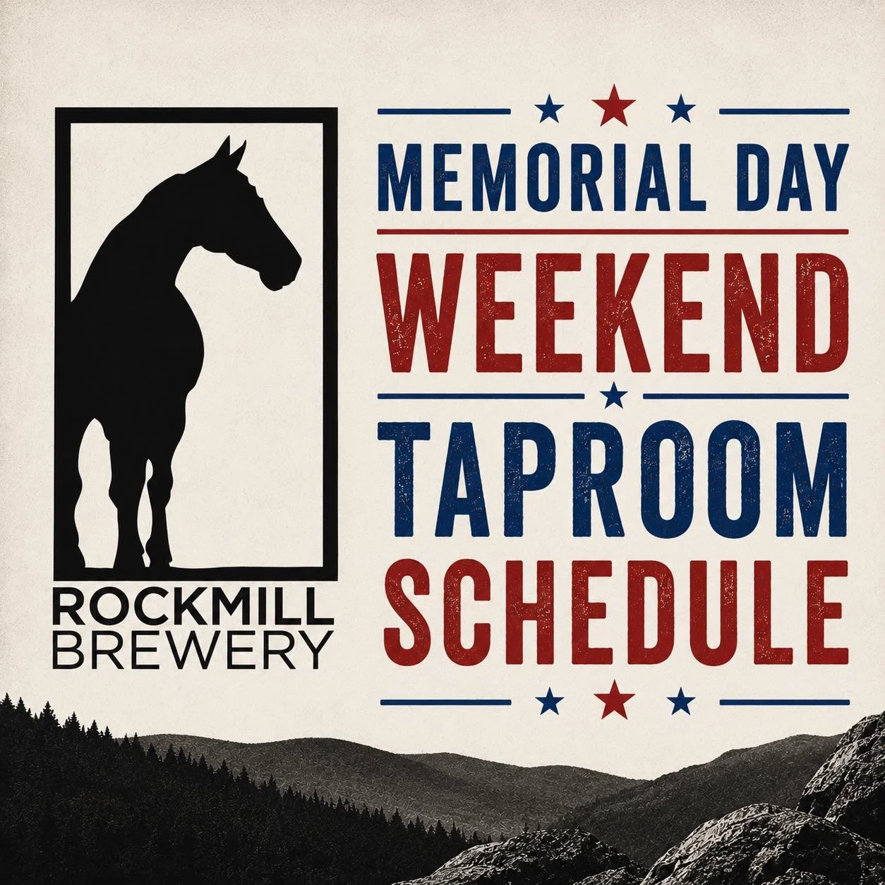 MAY 21 &mdash; MAY 25

Memorial Day Weekend at Rockmill 🇺🇸 We are open Monday!

We&rsquo;ll be pouring a special weekend cocktail:
🍉 The Rockmill Garden
A refreshing mix of cucumber gin,  mint syrup, and our watermelon mint hard seltzer.

We&rsquo