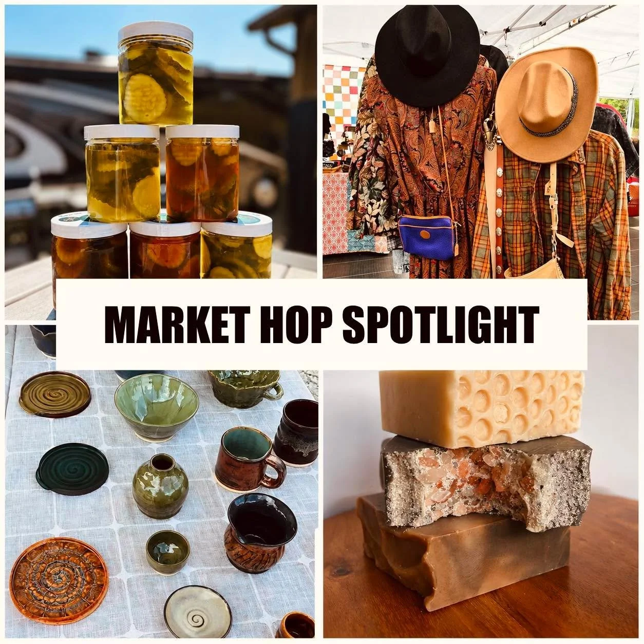 A sneak peek at just a few of the 20+ vendors you&rsquo;ll find at our September 20 Market Hop!

🥒 The Local Dill: Unique pickle flavors ranging from salty and savory to sweet, with something for every pickle lover.

👜 Rehab1979: Rescued and rehabb