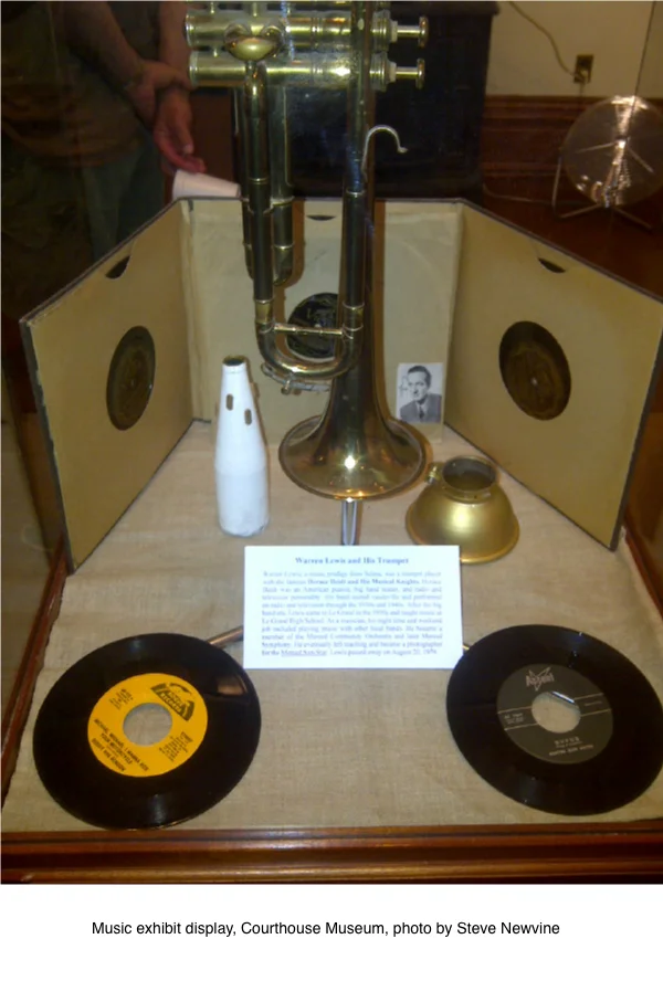 Music exhibit display, Courthouse Museum, photo by Steve Newvine
