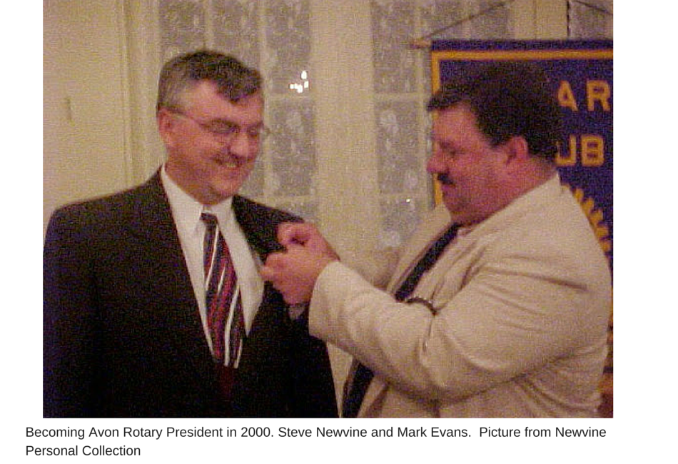 Becoming Avon Rotary President in 2000.