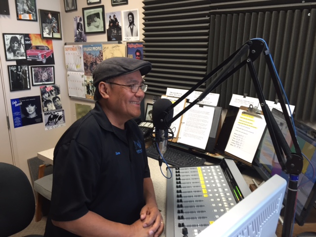 K97.5 Program Manager Dave Luna’s voice is heard on station promotional announcements for KYOS. Photo by Steve Newvine
