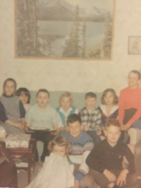 Your author is sitting with the girls at his ten-year-old birthday party. From the Newvine Personal Collection