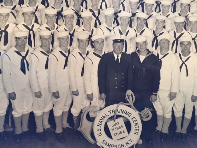 Dave Trautlein is third from the left in the top row of this picture. He served in the US Navy in the closing days of World War II