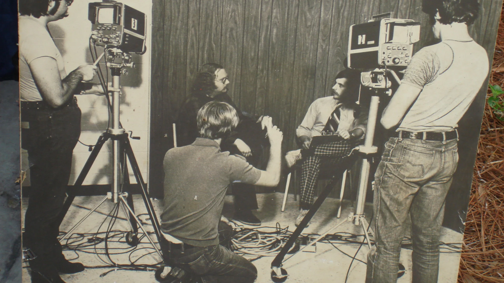 This photo from the early 1970s shows my broadcasting professor Dave Champoux (Mr. C) being interviewed by a student. Photo- Herkimer College