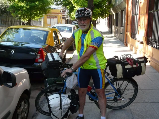 This is Francois’ bike loaded with his travel bags. This picture was taken from a South American journey in 2010. Photo: velo.hennebert.fz