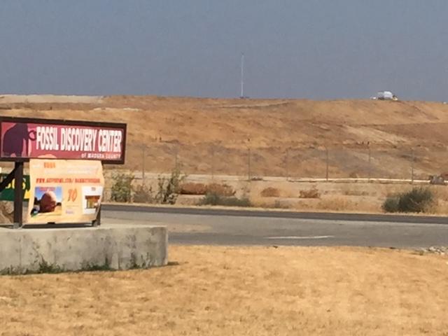 From the front entrance of the Fossil Discovery Center, a visitor can see the Fairmead landfill where the first Columbia Mammoth bones were discovered in 1993. Photo: Steve Newvine