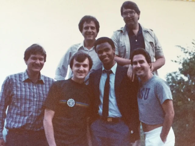 Work buddies from WAAY-TV in the early 1980s. Photo: Newvine Personal Collection